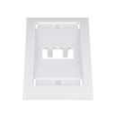 Panduit Placa de Pared Vertical Ejecutiva, Salida Para 2 Puertos Mini-Com, Con Espacios Para Etiquetas, Color Blanco