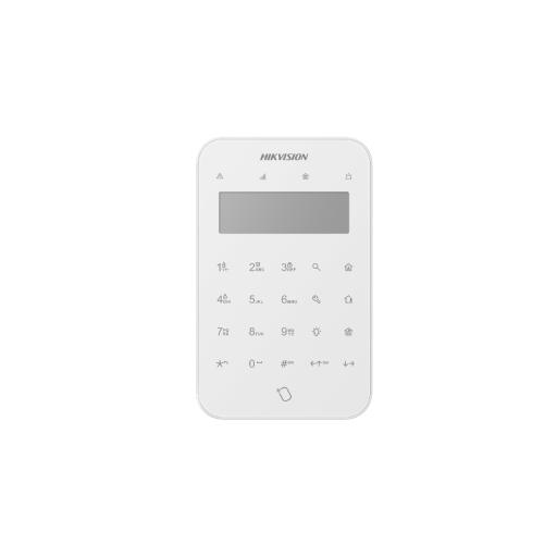 [HIKVISIONDIGITALTECHNOLOGY_DS-PK1-LT-WB] Hikvision Digital Technology (AX PRO) Teclado Inalámbrico con Pantalla LCD para Armado y Desarmado / Funciones de Automatización para control de Relevadores