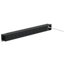 Panduit PDU Básico para Distribución de Energía, Enchufe de Entrada NEMA 5-20P, Con 12 Contactos NEMA 5-20R, Instalación Horizontal de 19in, 1UR, 20 Amp, 120 Vca