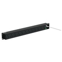 Panduit PDU Básico para Distribución de Energía, Enchufe de Entrada NEMA 5-15P, Con 12 Contactos NEMA 5-20R, Instalación Horizontal de 19in, 1UR, 15 Amp, 120 Vca