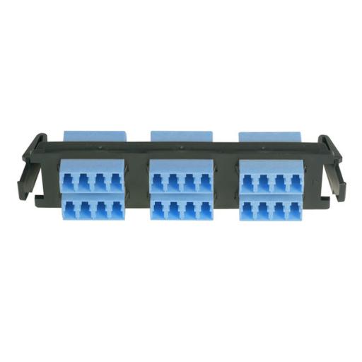 Siemon Placa acopladora de Fibra Óptica Quick-Pack, Con 6 Conectores LC/UPC Quad (24 Fibras), Para Fibra Monomodo, Azul