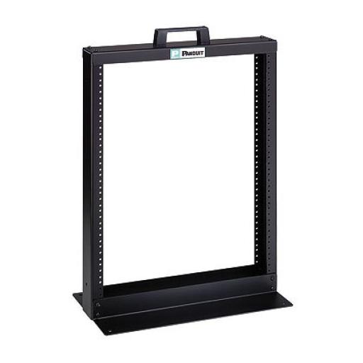Panduit Rack de Dos Postes Estándar de 19 in, Rieles Numerados y Roscados #12-24, Fabricado en Aluminio, 13 Unidades de Rack, Color Negro