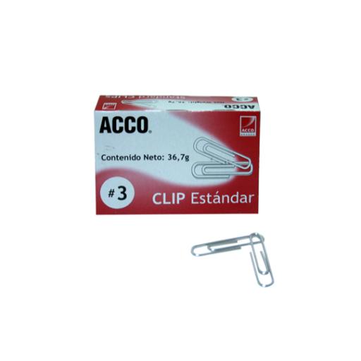 Acco CLIP ACCO ESTANDAR No.3 INOXIDABLE 100CLIPS C/10