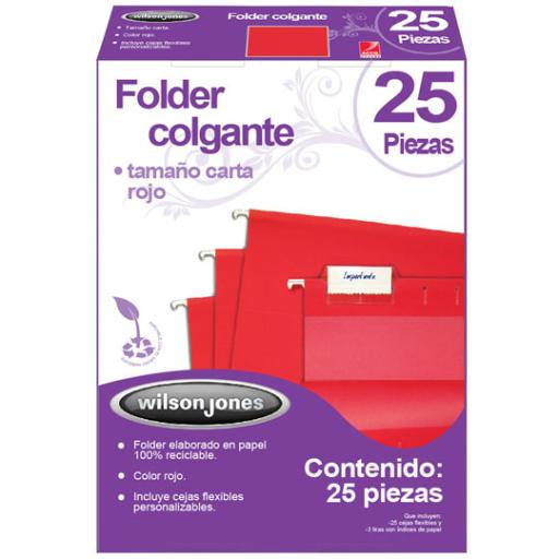 [ACCO_P3639] Acco Folder Acco Colgante Carta Color Rojo c/25 Piezas