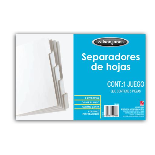 [ACCO_P2189] Acco SEPARADOR ACCO 8 DIVISIONES PAPEL BLANCO