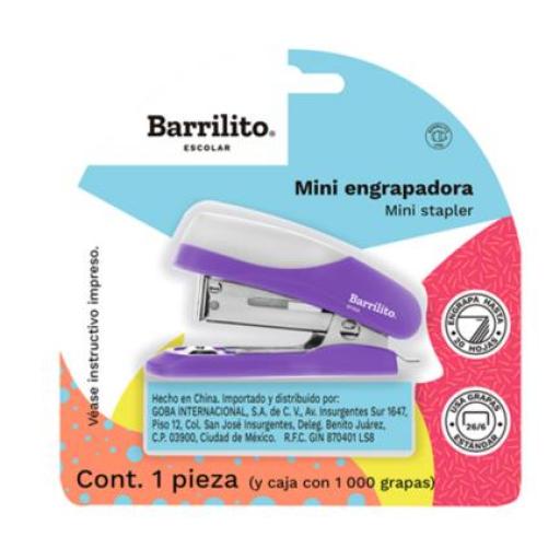 [BARRILITO_6115A] Barrilito Mini Engrapadora Barrilito Estándar C/Grapas Blister