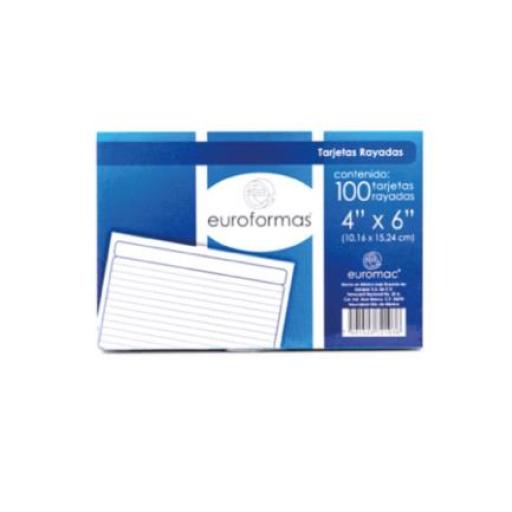 EUROFORMAS  Tarjeta Euroformas bibliografica blanca 4x6 c/100