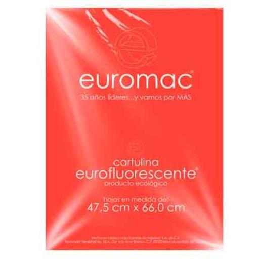 Euromac CARTULINA EUROMAC FLUORESCEMTE ROJO 47.5X66CM  C/10