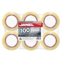 Janel Cinta Janel 155 Empaque Transparente 48mmx50m Paquete C/6 Pzas