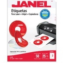 Janel ETIQUETA BLANCA JANEL PARA CD/DVD 117MM 25HJS 50 ETIQ