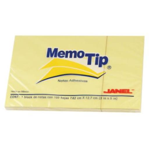 Janel Notas Adhesivas Janel Memo Tip 3x5" con 6 blocks de 100 hojas c/u