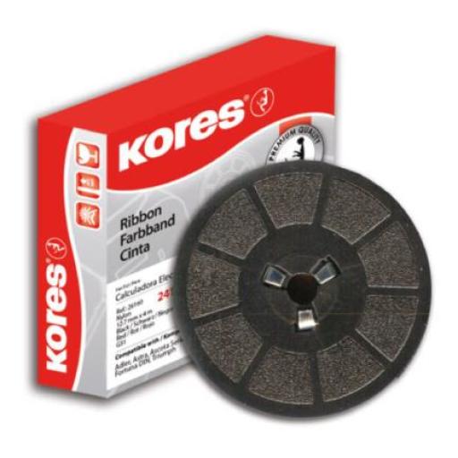 Kores CINTA P/CALCULADORA KORES NEGRO-ROJO 3.5CMS DIAMETRO