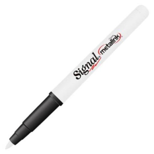 Signal Marcador Permanente Signal Metalink Punta Bala Color Blanco C/12 Pzas