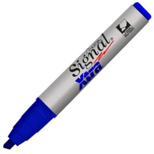 Signal Marcador Permanente Signal Xtra 40003 Punta Cincel Color Azul C/12 Pzas