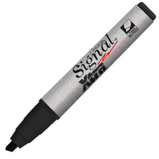 Signal Marcador Permanente Signal Xtra 40001 Punta Cincel Color Negro C/12 Pzas