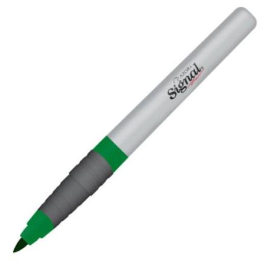 Signal Marcador Permanente Signal Fino 30007 Punta Fina Color Verde C/12 Pzas