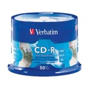 Verbatim Disco Compacto Verbatim R 52X 80Min 700MB Impr Plata C/50