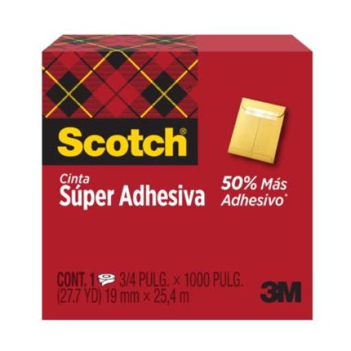 [3M_70007064606] 3M Cinta 3M Scotch Super Adhesiva 19mmx25.4m Caja