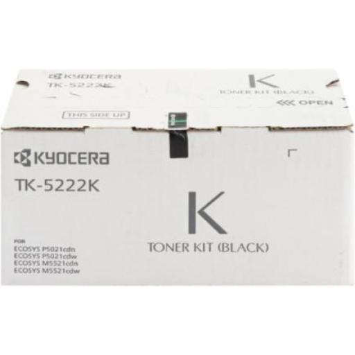 KYOCERA Tóner Kyocera TK-5222K 1.2K Páginas Compatible P5021cdn/P5021cdw/M5521cdn/M5521cdw Color Negro