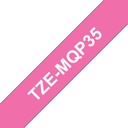 Brother Etiqueta Laminada Brother TZe-MQP35 Estándar Texto Blanco Sobre Rosa Fucsia 12mmx5m