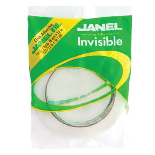 [JANEL_8102465100BL] Janel Cinta Adhesiva Janel Invisible 810 en Bolsa 24mmx65m