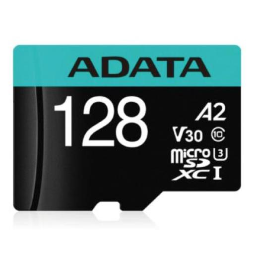 ADATA Memoria MicroSD Adata Premier Pro SDHC 128GB UHS-I U3 V30S U3 A2 Color Negro-Aqua