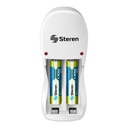 Steren Cargador de Pilas Steren para AA/AAA LED Incluye 2 Pilas AAA