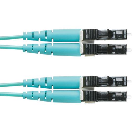 Panduit Jumper de Fibra Optica Multimodo 50/125 OM3, LC-LC Duplex, OFNR (Riser), Color Aqua, 15 Metros