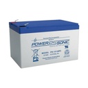 Power-Sonic Batería 12V, 12AH, Para Respaldo, Tecnologías AGM/VRLA, 5 Años Vida Útil, Terminales F2, Reconocida UL 