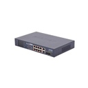 Planet Switch PoE+ / distancia 250 metros / 8 puertos + 2 combo TP/SFP gigabit y pantalla LCD para monitoreo