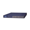 Planet Switch No Administrable 24 Puertos PoE 10/100 802.3af/at, 2 Combo TP/SFP Gigabit y Pantalla LCD para Monitoreo y Configuración Básica de PoE, Hasta 300 Watts