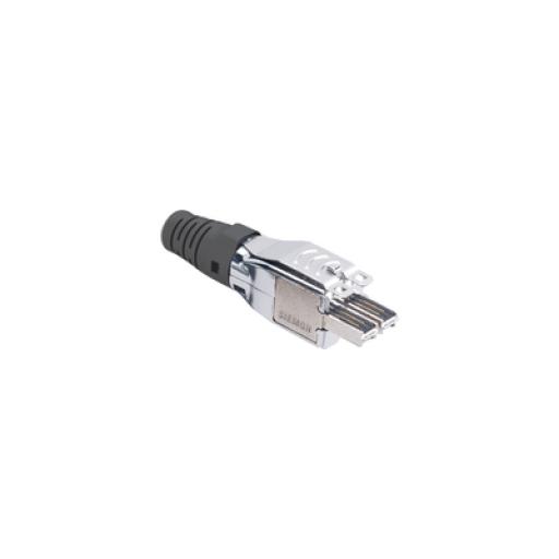 Siemon Plug TERA de 4 pares, Compatible con cable solido de 0.64 - 0.55mm (22 - 23 AWG)  S/FTP y F/FTP, Color negro