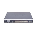Planet Switch Administrable L3, 24 puertos Gigabit PoE 802.3bt, 2 puertos 10G SFP+, Pantalla Tactil, Fuente Redundante, (600W)