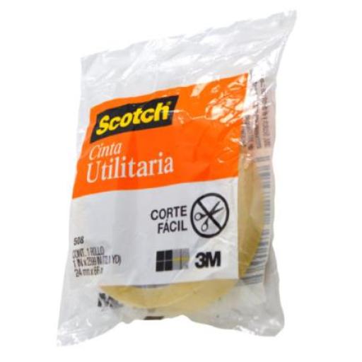 3M Cinta 3M Scotch 508 en Bolsa 0.024x66m Paquete C/8