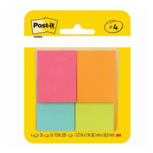 3M Mini Notas 3M Post-It Neon 34.9mmX47.6mm 1 Block C/200 Hjs