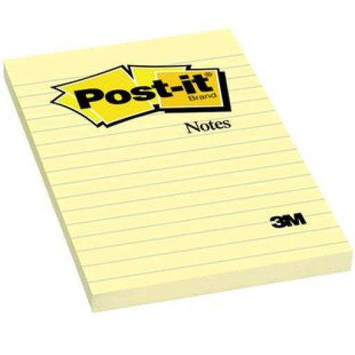 3M Notas 3M Post It 660 4x6 Rayado Color Amarillo 100 Hojas C/24