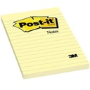 3M Notas 3M Post It 660 4x6 Rayado Color Amarillo 100 Hojas C/24