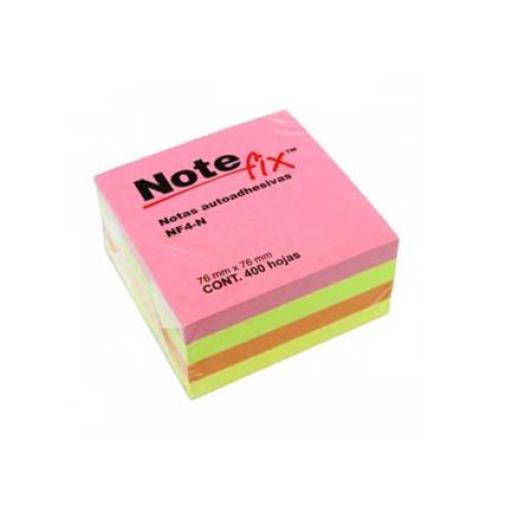 3M Notas 3M Adhesivas Note Fix 3X3 Neon 4 Blocks 100Hjs