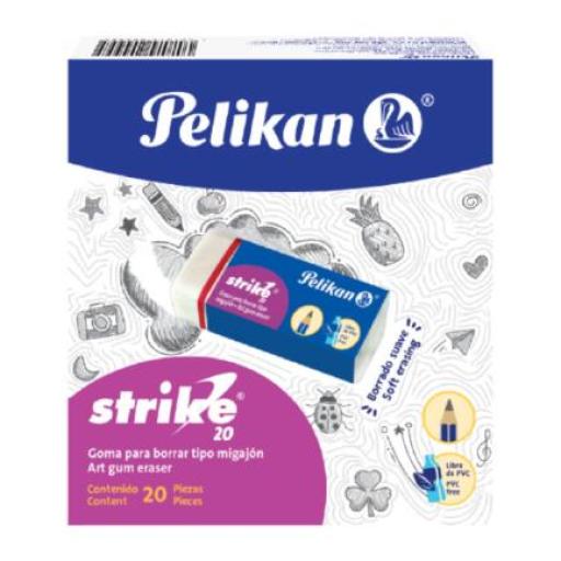 Pelikan GOMA PELIKAN DE MIGAJON STRIKE CAJA C/20 PIEZAS