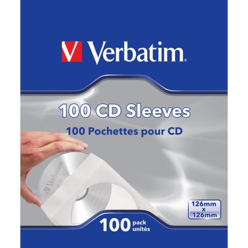 [VERBATIM_49976] Verbatim Sobres de Papel Verbatim C/Ventana Transparente para CD/DVD C/100