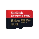 MEMORIA MICROSD SDXC SANDISK 64GB (SDSQXCU-064G-GN6MA) EXTREME PRO MICROSD UHS-I CARD, EXTREME PRO