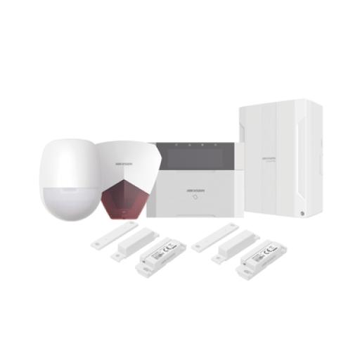Hikvision Digital Technology KIT Panel de Alarma HYBRID PRO / 1 Panel Híbrido / 1 Teclado LCD / 1 PIR / 2 Contactos Magnéticos / 1 Sirena Roja 