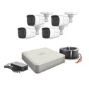 Hikvision Digital Technology (MICRÓFONO Integrado) Kit TurboHD 1080p Lite / DVR 4 canales / Audio por Coaxitron / 4 Cámaras Bala de Policarbonato con Micrófono Integrado