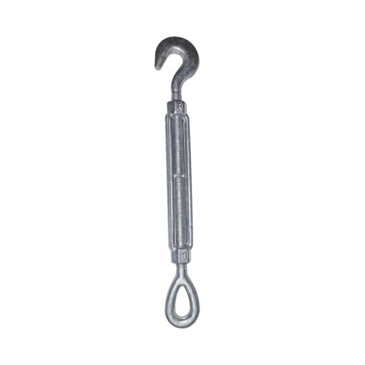 SYSCOM TOWERS Tensor de 1/2" x 12" Acero Forjado OJO-GANCHO Galv. Inmersión en Caliente (Carga Max. 1500 lbs).