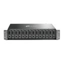 TPLINK Chasis para Montaje en Rack de 14 bahías / Soporta Convertidores de Fibra Óptica TP-Link /  Compatibles (MC111CS, MC112CS, MC220L, MC110CS, MC100CM, MC210CS, MC200CM) / Plug and Play