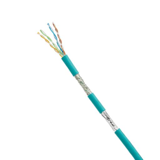 Panduit Bobina de Cable Blindado SF/UTP Categoría 5e de 4 pares, Uso Industrial con Resistencia al Aceite y Rayos UV, Multifilar 24/7 (Flexible), Color Azul Cerceta, Bobina de 305m