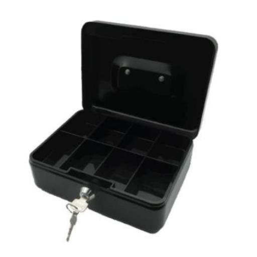 [NEXTEP_NE-160] Nextep Caja Dinero Nextep Metálica Mediana 20cm Color Negro