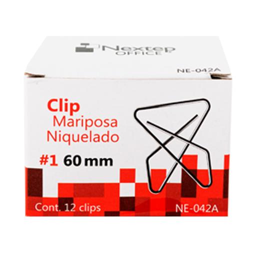 [NEXTEP_NE-042A] Nextep Clip Mariposa Nextep Niquelado #1 60mm 12 Clips