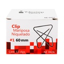 Nextep Clip Mariposa Nextep Niquelado #1 60mm 12 Clips