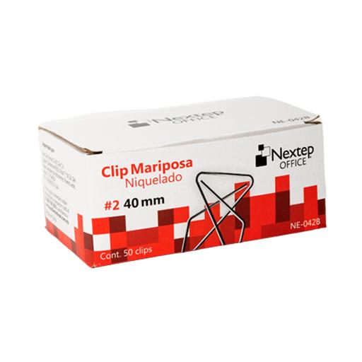 [NEXTEP_NE-042B] Nextep Clip Mariposa Nextep Niquelado #2 40mm 50 Clips
